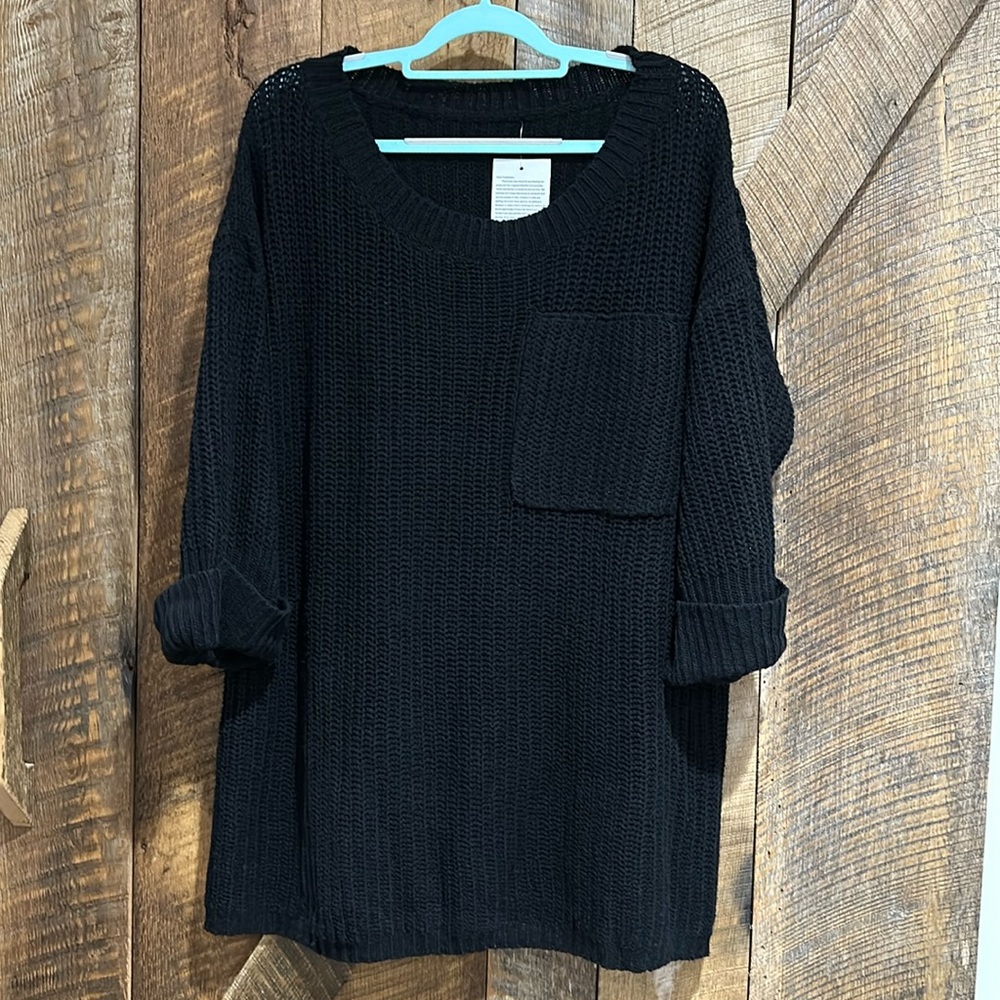 KIRUNDO Women’s  Long Knitted Sweater  3/4 Sleeves Oversized size L